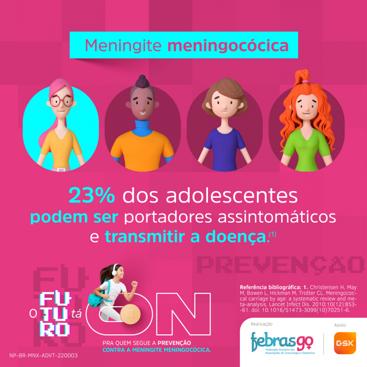 23% dos adolescentes podem ser portadores assintomáticos e transmitir a doença