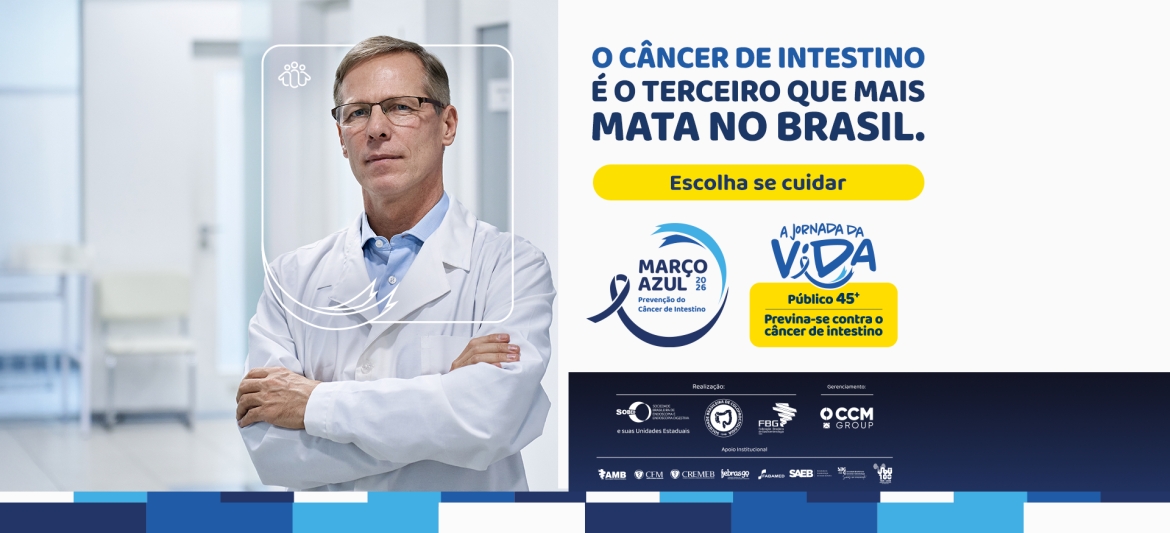 Março Azul para prevenção do câncer de intestino tem apoio da FEBRASGO