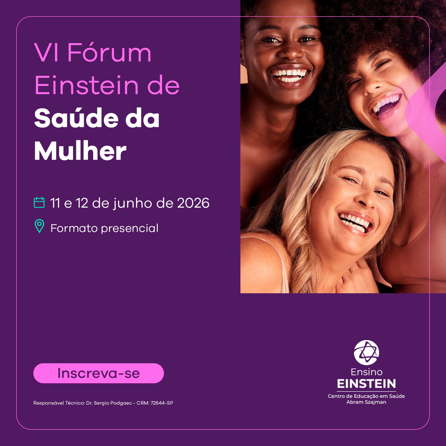 Banner VI Fórum Einstein de Saúde da Mulher